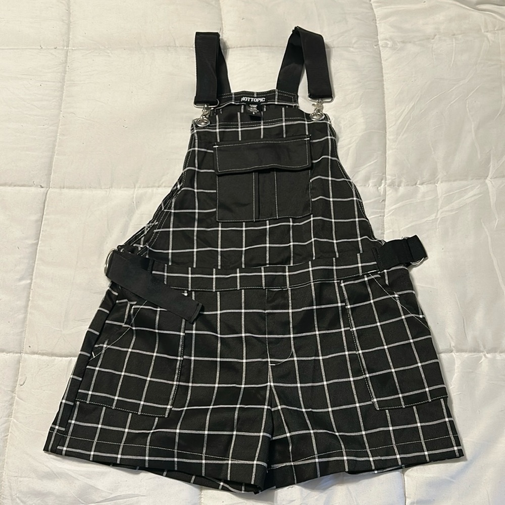 Hot Topic Plaid Shortalls Size Small